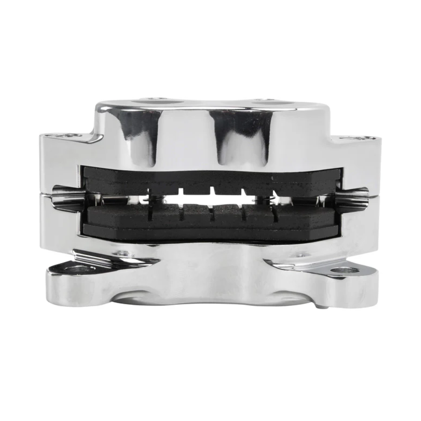 Hard Body 4 Piston Front Brake Caliper 84–99 Big Twins - Chrome