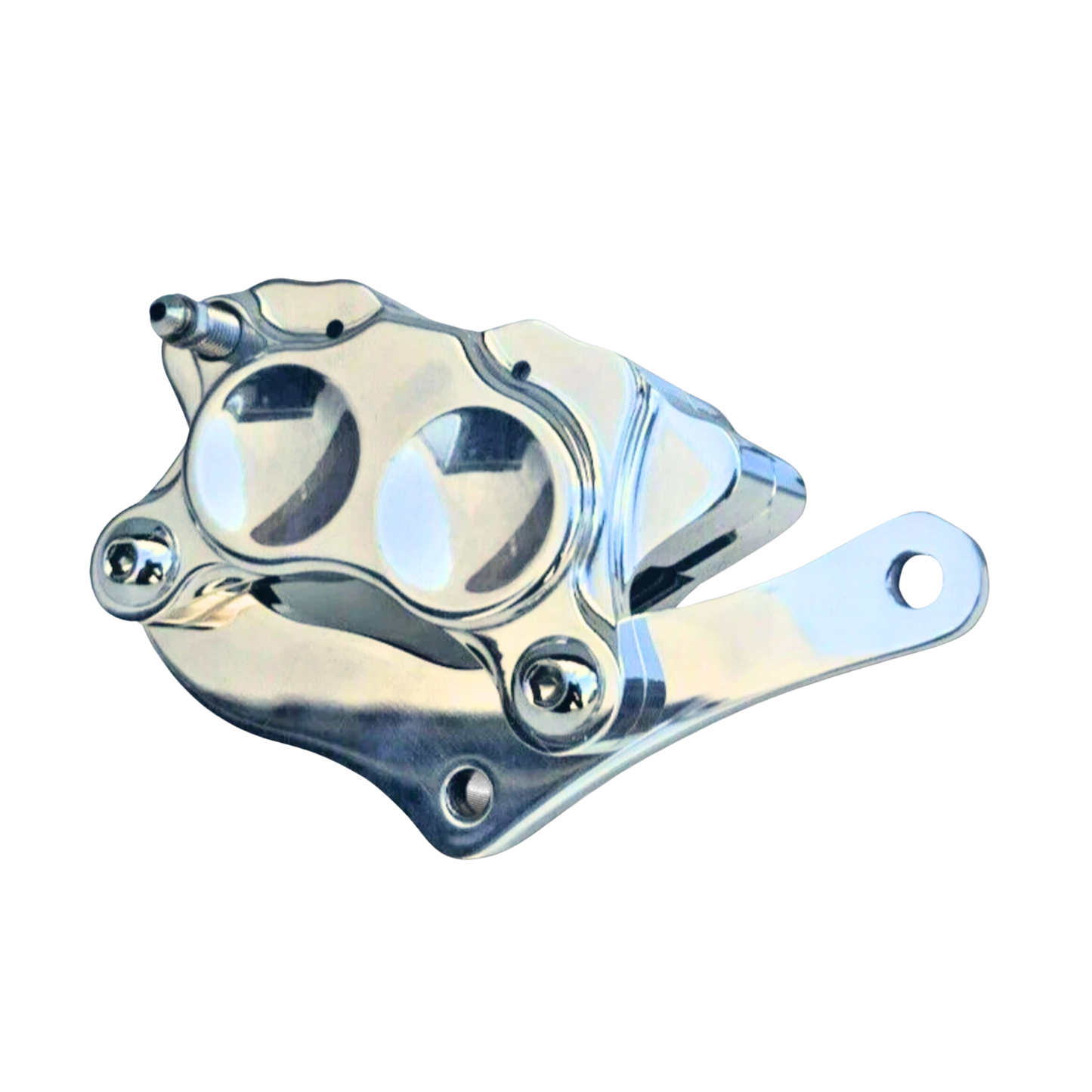 Hard Body 4 Piston Front Brake Caliper 84–99 Big Twins - Chrome