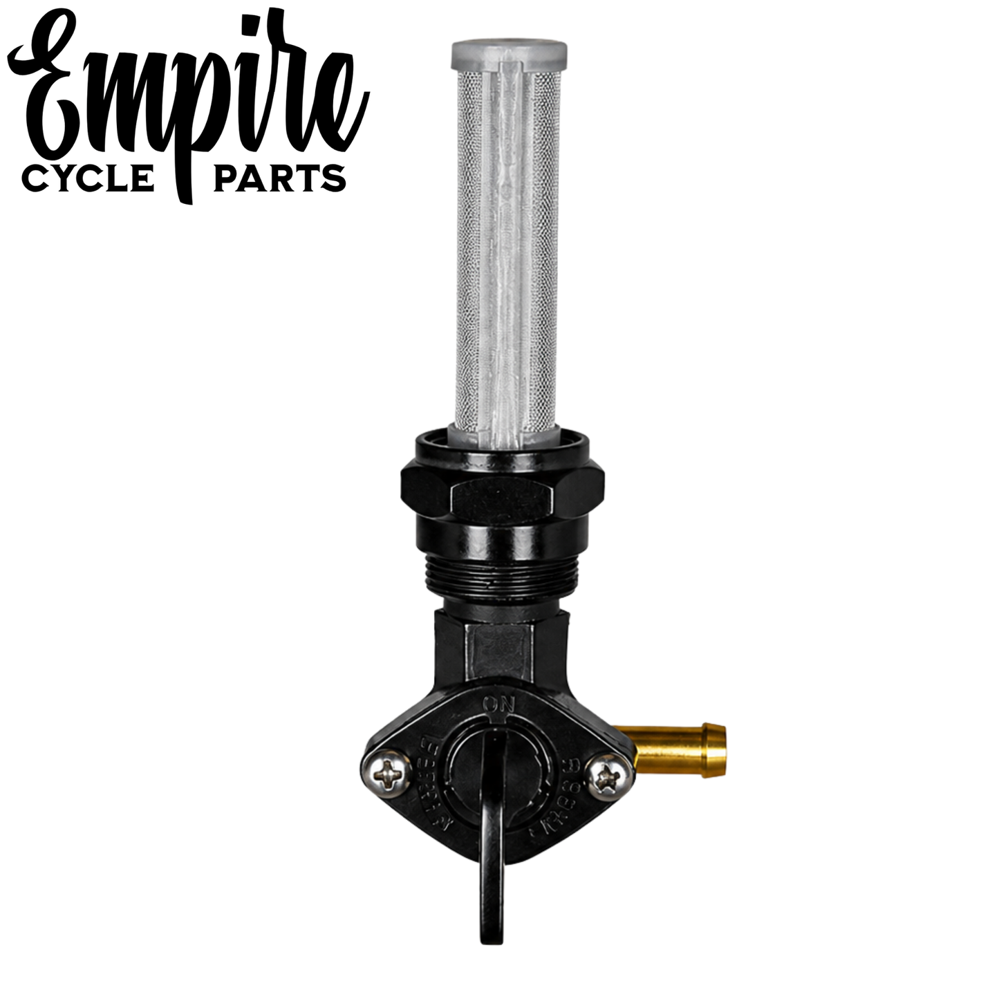 Black High-Flow Fuel Petcock Valve with Reserve - 90 degree outlet