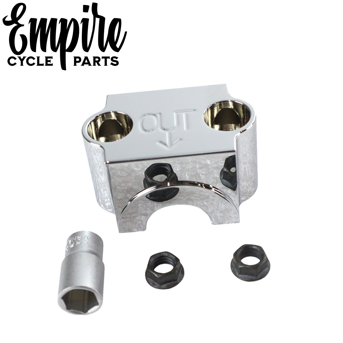 Chrome Lower Fork Slider Axle Clamp Cap – 41mm Forks – 3/4" Axle