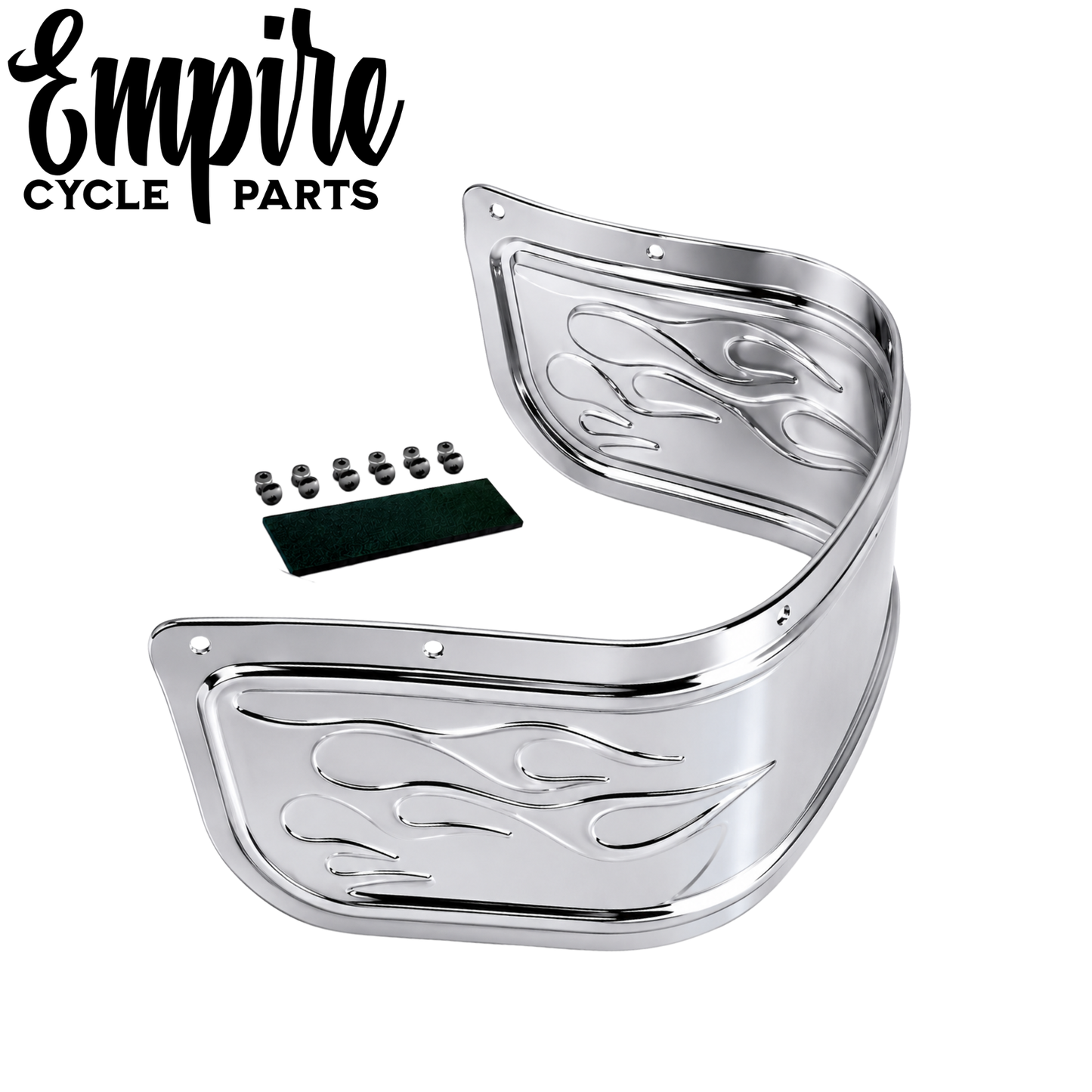 Chrome Flamed Fender Lower Trim Skirt for Touring & Softail Models