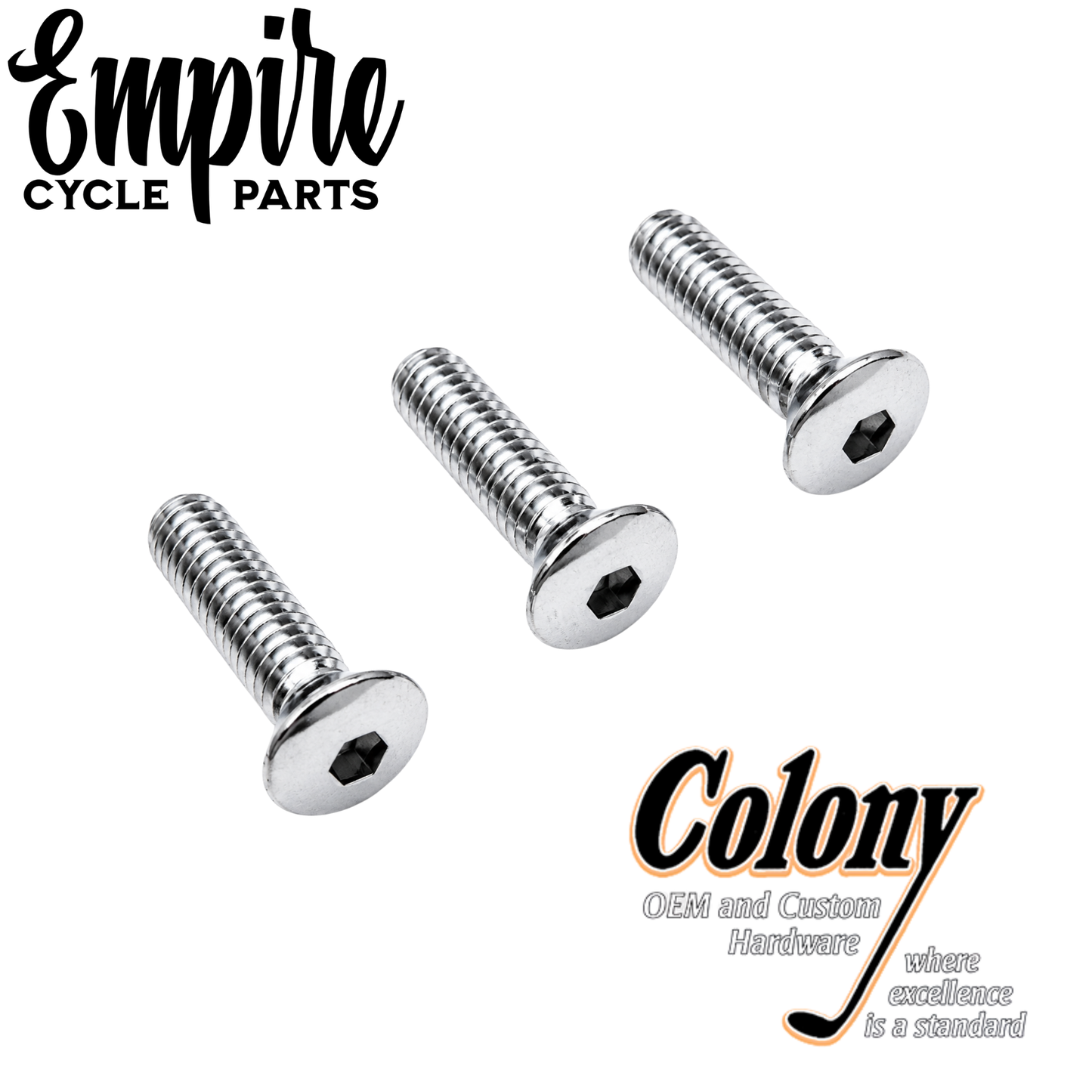 S&S Air Cleaner Cover Screws - Teardrop - Chrome Allen Head- Colony
