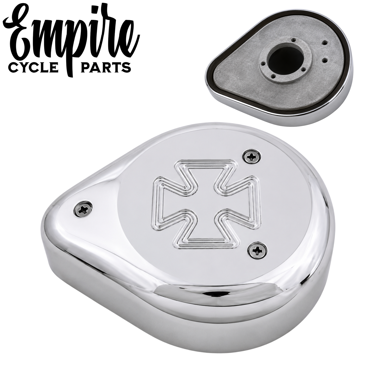 Maltese Cross Chrome Teardrop Air Cleaner – CV & EFI Models