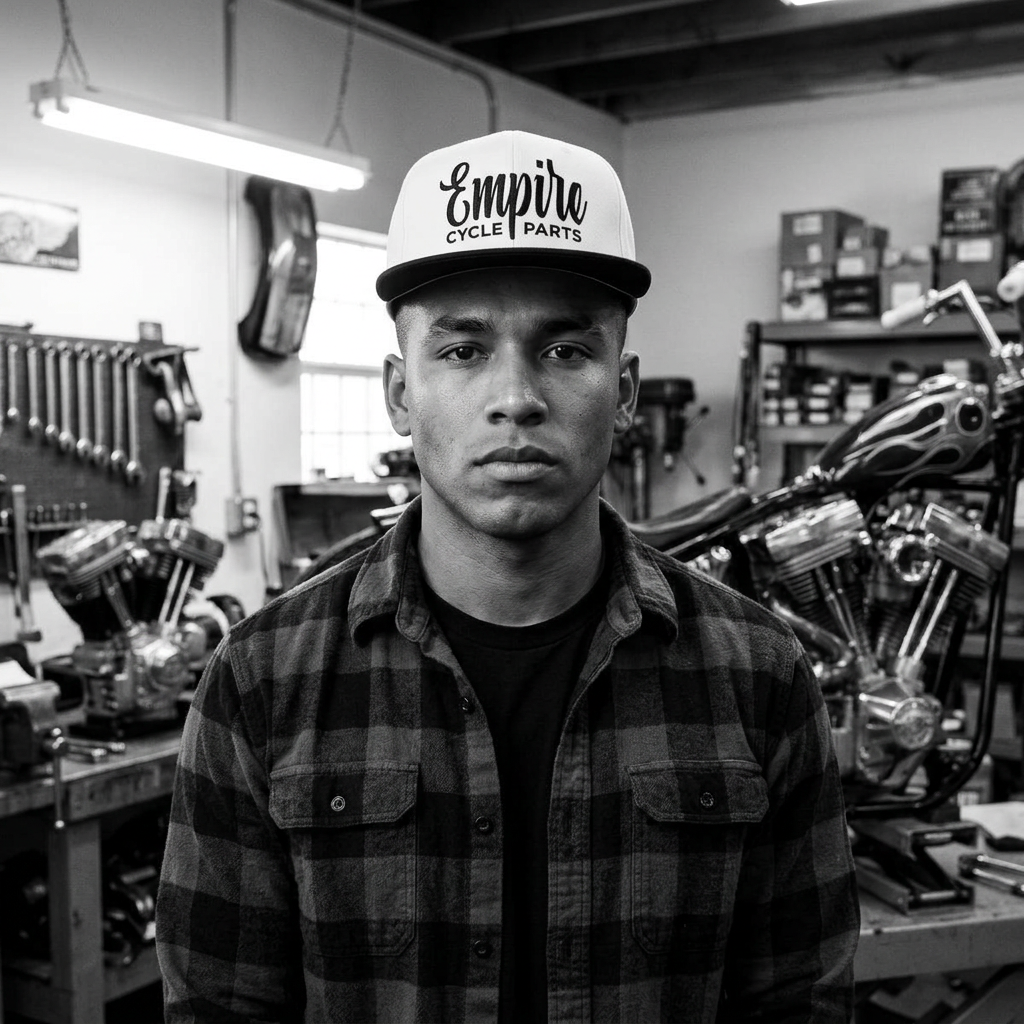 Empire Cycle Parts Embroidered Snapback Hat