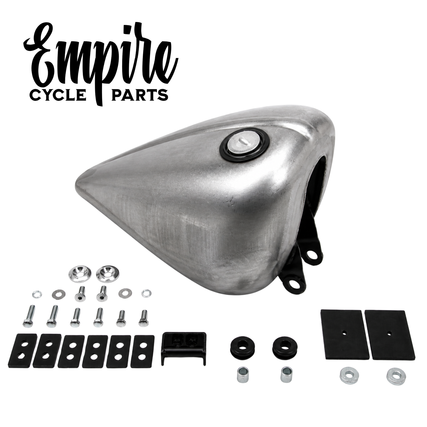 Bobbed Gas Tank – 2.3 Gallon – Raw Steel – Fits Softail 1984–1999