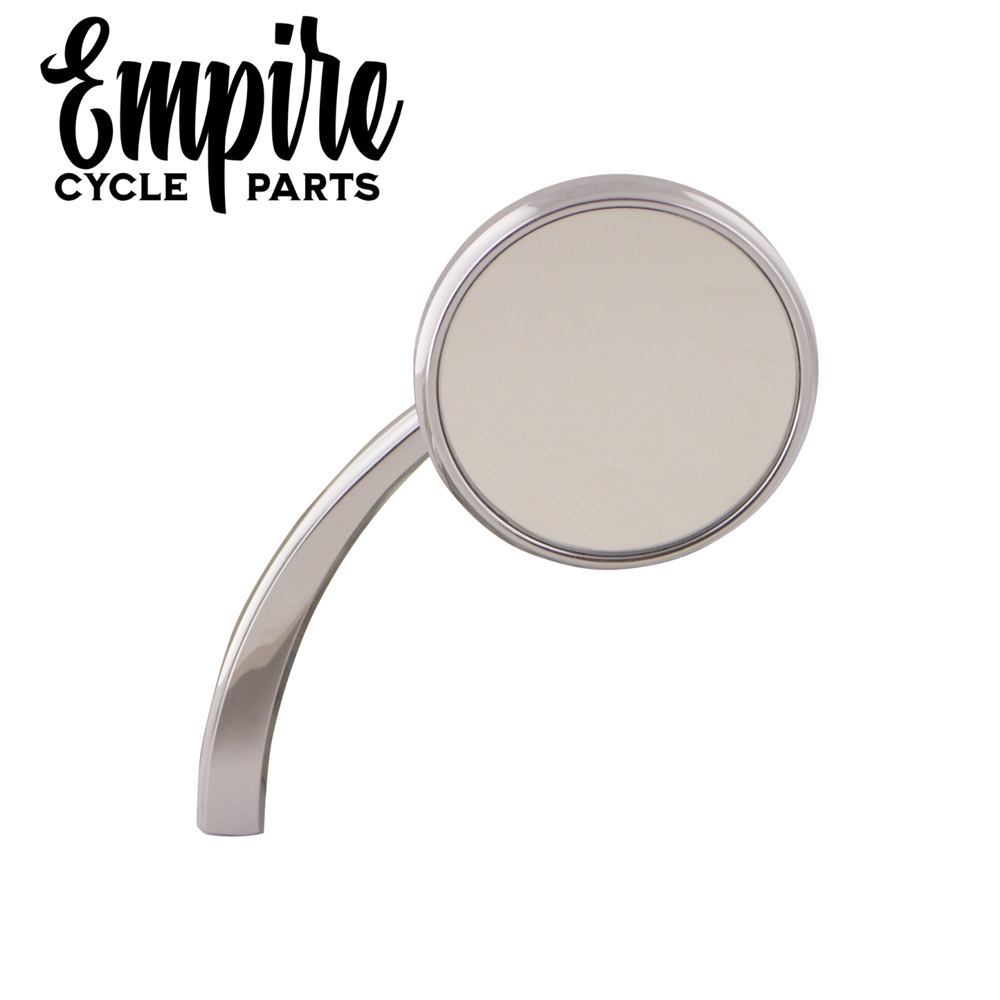 Chrome Plated Round Mirror – 5" Stem – Universal Left or Right Fit