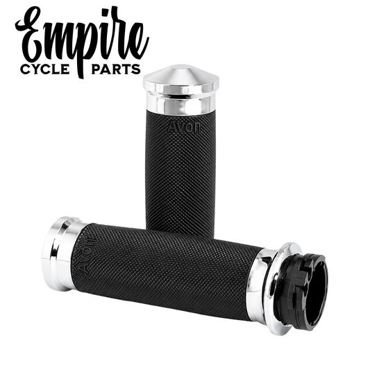Avon Performance Grips – Custom Contour – Chrome– Cable Throttle