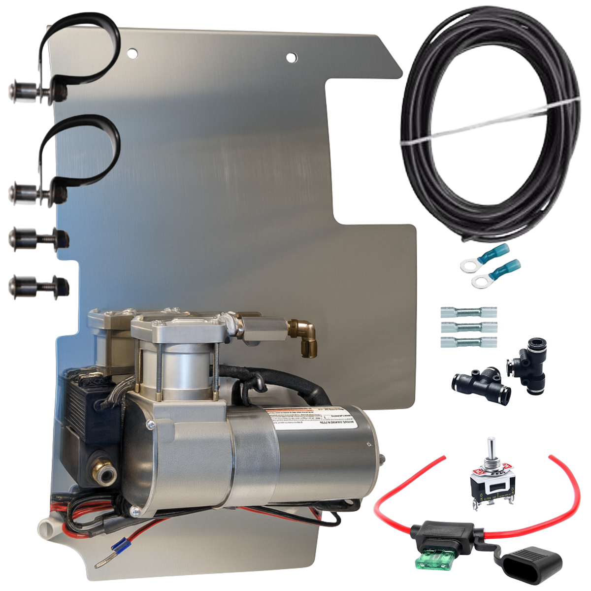 Softail Compressor Mount Softail Air Ride Compressor & Dump Valve DIY Kit (2008–2017) – Empire ...