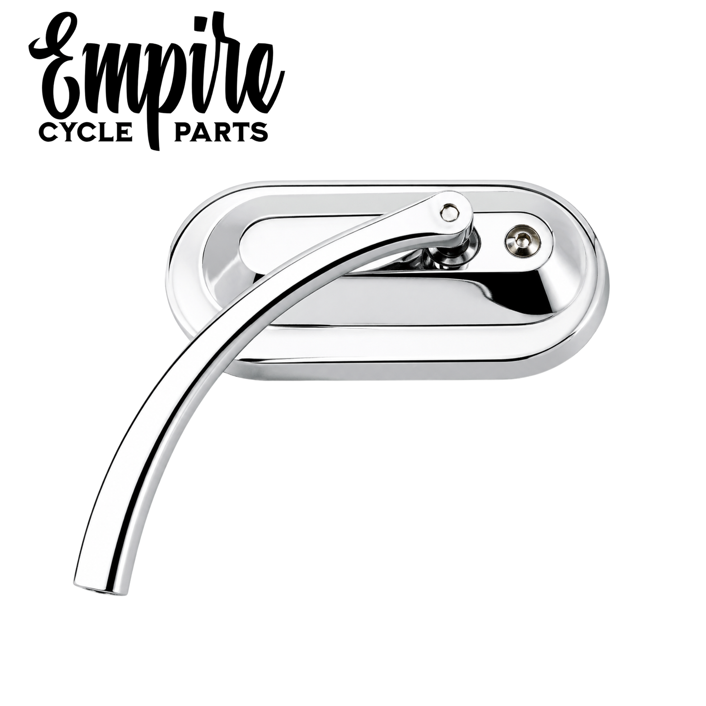 Chrome Plated Oval Mirror – 5" Stem – Universal Left or Right Fit