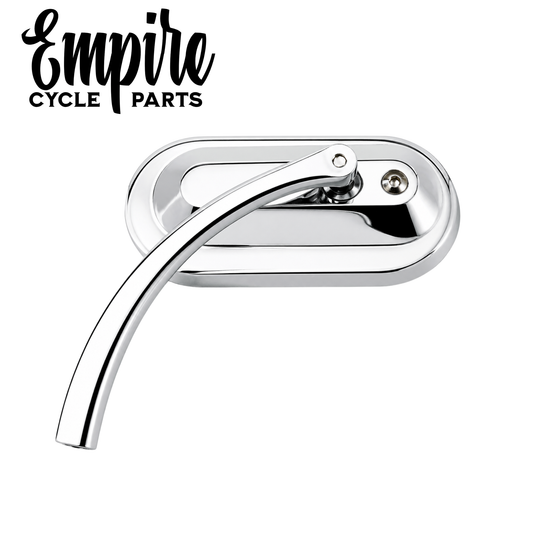 Chrome Plated Oval Mirror – 5" Stem – Universal Left or Right Fit