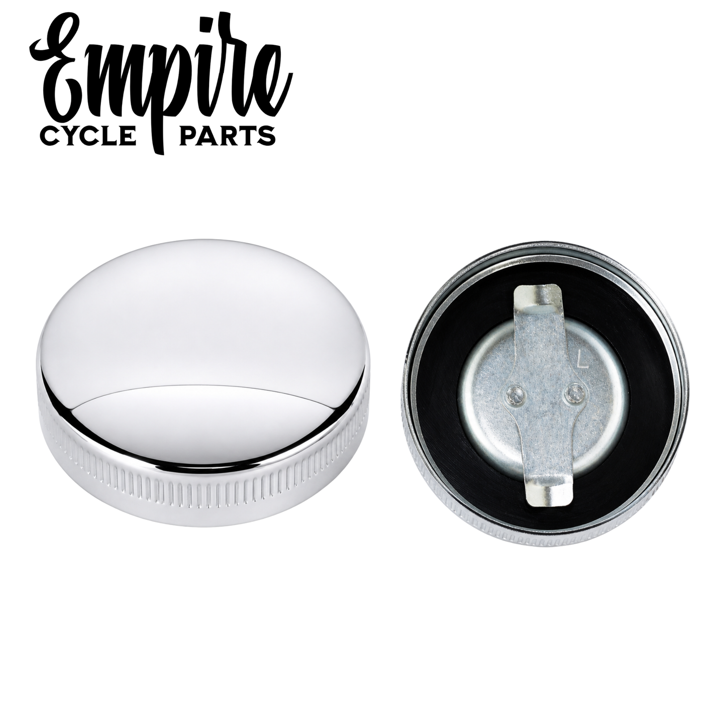 Chrome Bayonet Gas Cap Set – Vented & Non-Vented (Pair)