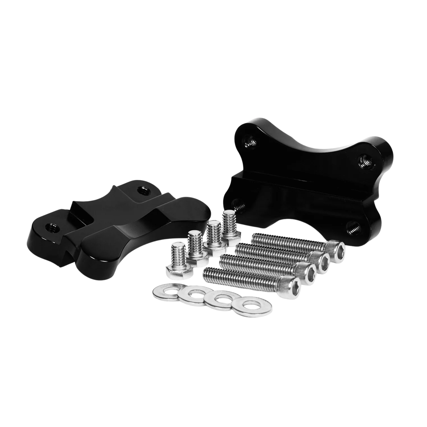 21" Wheel Fender Relocator Brackets – Chrome / Black (Softail 1984-2017)