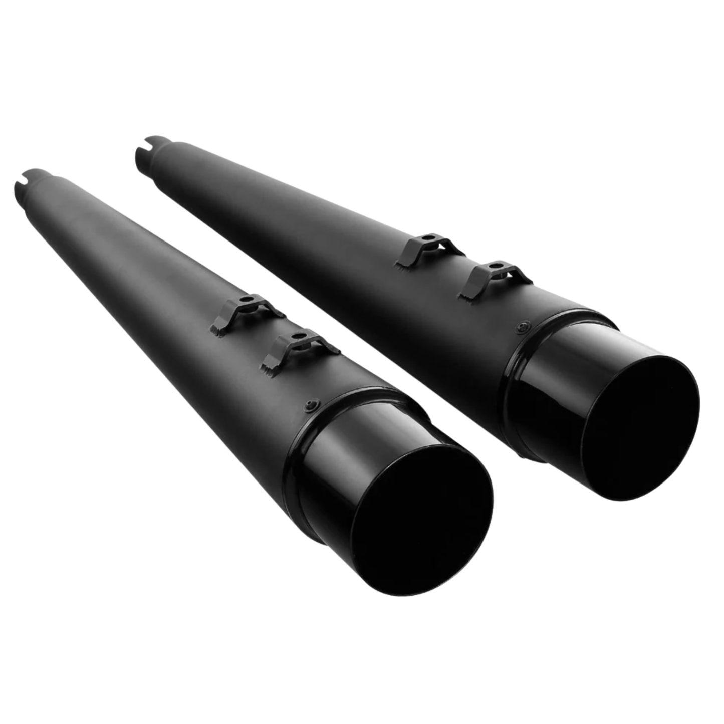 Megaphone 4" Mufflers – Chrome or Black Finish – Fits 1995–2016 Touring