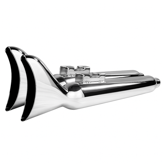 Bagger Touring Fishtail Mufflers – Black / Chrome Finish 1995-2016