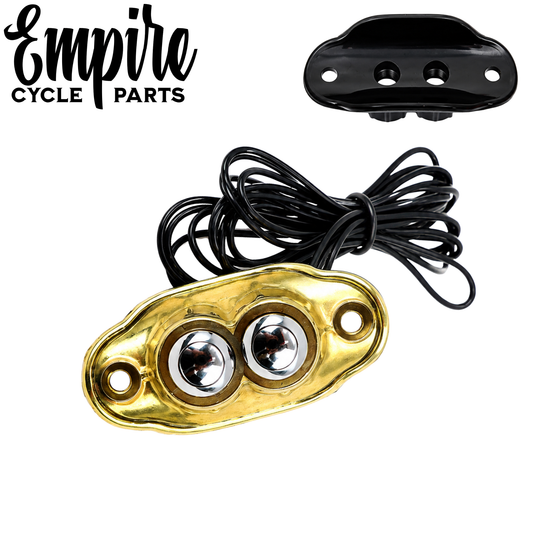 Dual Mini Button Handlebar Switch Kit – Billet Aluminum - Brass Finish