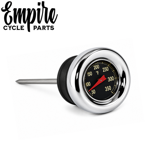 Chrome Oil Temperature Dipstick Gauge – Short Style – Fits Evolution Softail & Sportster