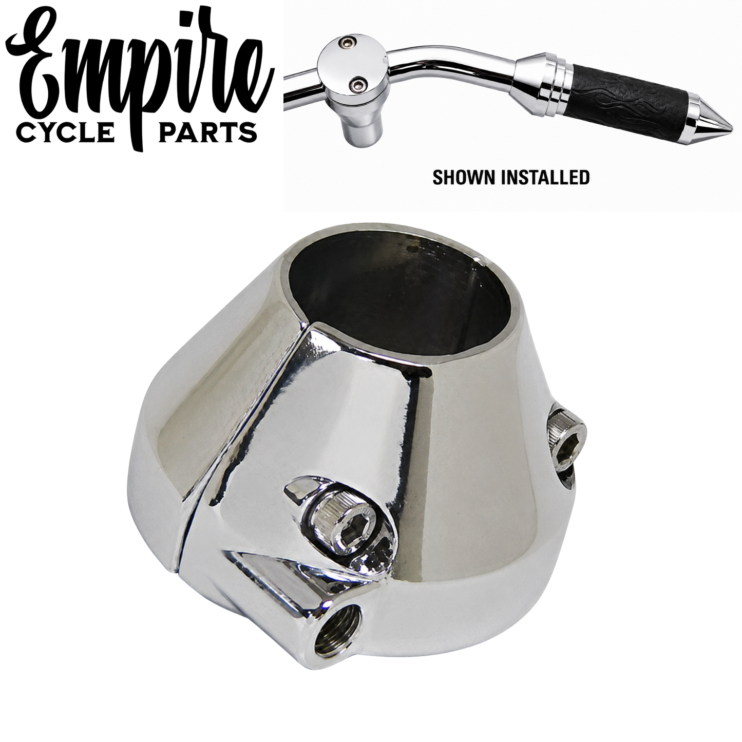Chrome Cone Style Throttle Housing Clamp for 1" Handlebars