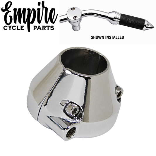 Chrome Cone Style Throttle Housing Clamp for 1" Handlebars