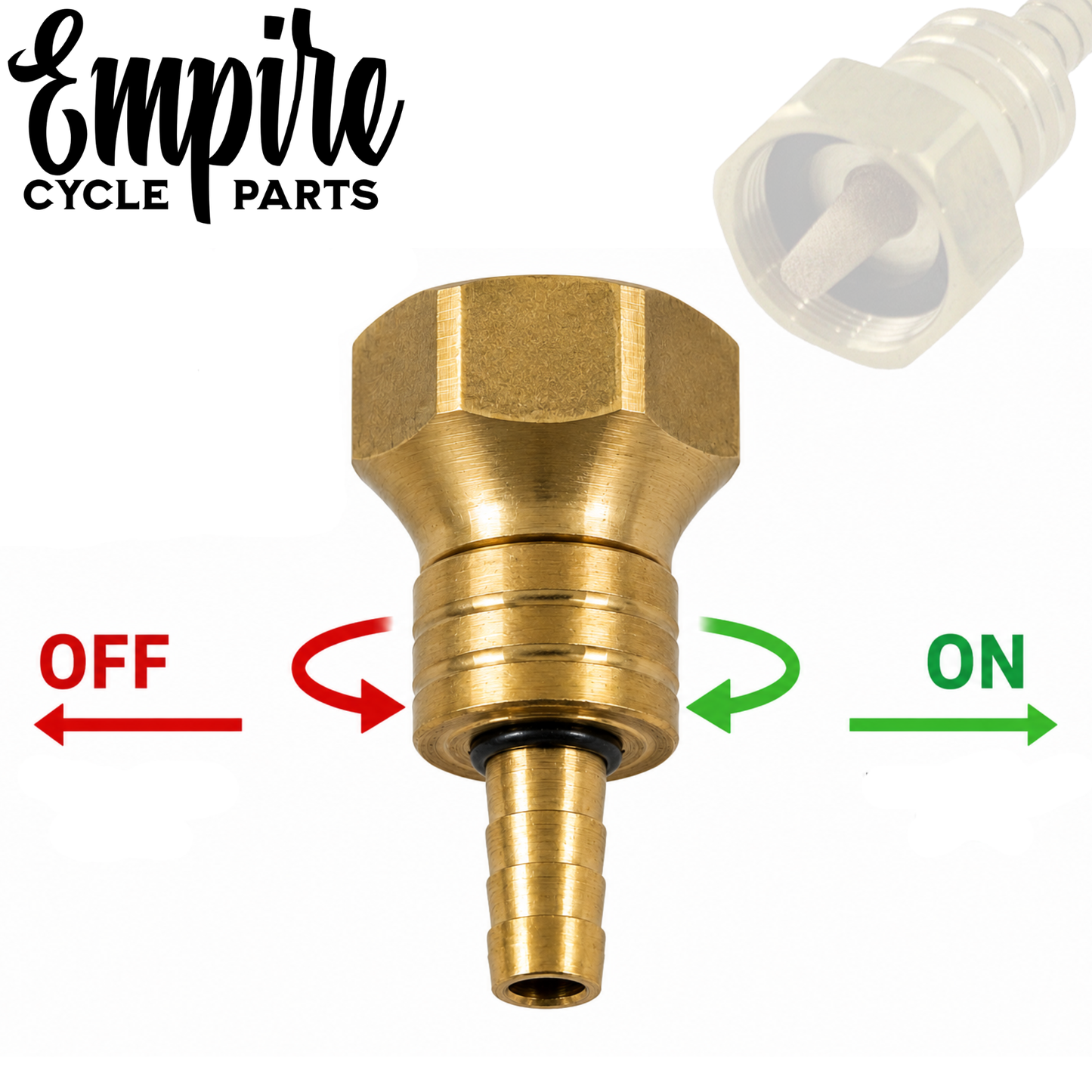 Brass On/Off Fuel Petcock Valve 22mm for Harley Models 1975–2006