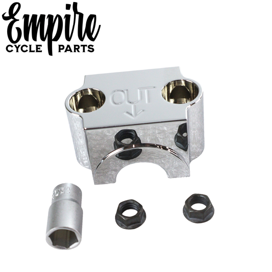 Chrome Lower Fork Slider Axle Clamp Cap – 41mm Forks – 3/4" Axle
