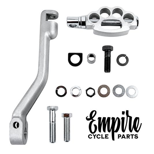 Forged Stainless Steel Kick Starter Arm Kit with Brass Knuckle Style Pedal