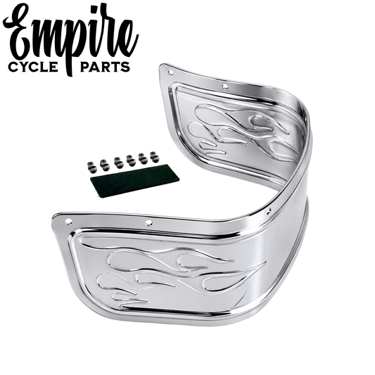 Chrome Flamed Fender Lower Trim Skirt for Touring & Softail Models