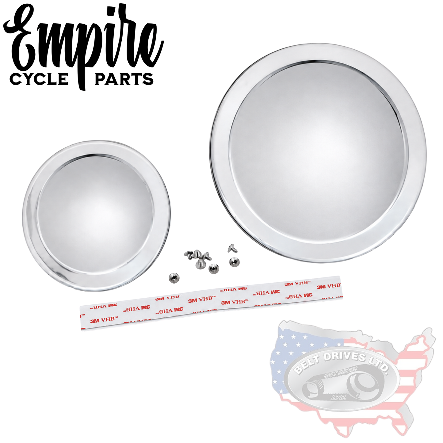 BDL 3" Belt Drive Polished Pulley Covers