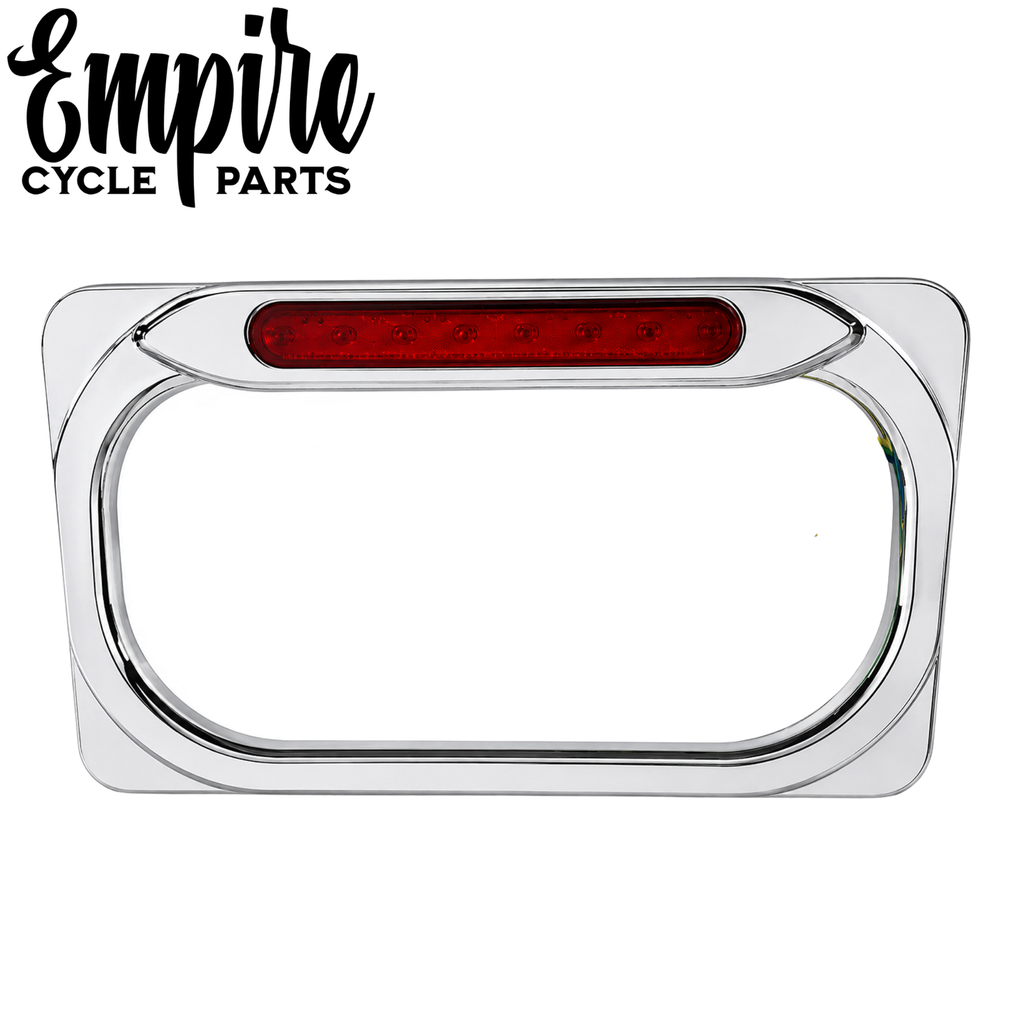 Chrome Billet License Plate Frame with Integrated LED Taillight